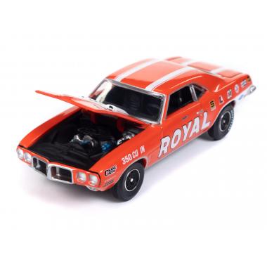 Auto World 1969 Pontiac Firebird Royal Bobcat Carousel Red with White 