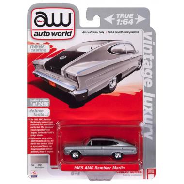 Auto World 1965 AMC Rambler Marlin Silver Metallic 