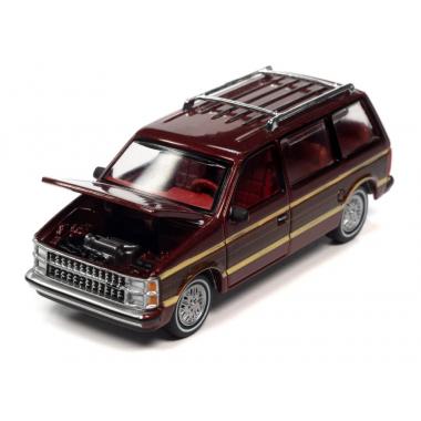 Auto World 1984 Dodge Caravan Van Garnet Red Pearl Metallic 