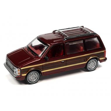 Auto World 1984 Dodge Caravan Van Garnet Red Pearl Metallic 