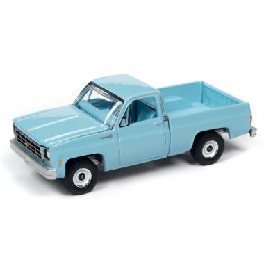 Auto World 1979 Chevrolet C10 Scottsdale Fleetside Pickup Truck Light Blue