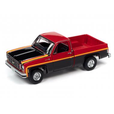 Auto World 1979 Chevrolet C10 Scottsdale Sport Pickup Truck Red and Black 