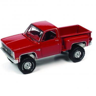 Auto World Premium 1986 Chevrolet Silverado K10 Stepside Pickup Truck Bright Red