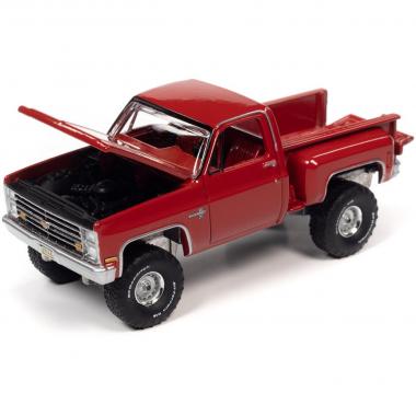 Auto World Premium 1986 Chevrolet Silverado K10 Stepside Pickup Truck Bright Red
