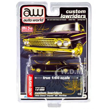 Autoworld 1962 Chevrolet Impala SS Hardtop Black Metallic with White Top "Custom Lowriders" MiJo Exclusives