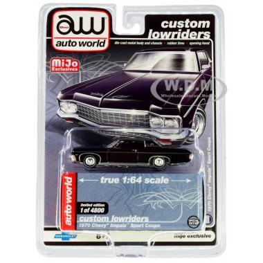 Autoworld 1970 Chevrolet Impala Sport Coupe Black "Custom Lowriders" MiJo Exclusives