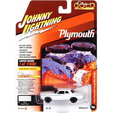 Johnny Lightning 1:64 1962 Plymouth Savoy Max Wedge White