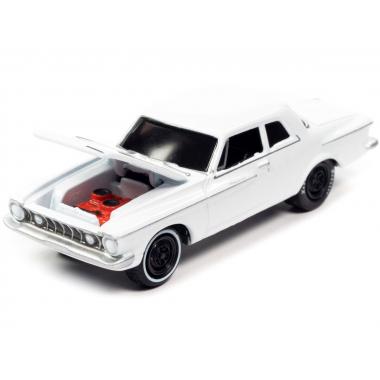 Johnny Lightning 1:64 1962 Plymouth Savoy Max Wedge White