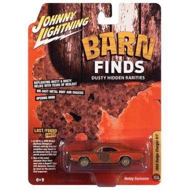 Johnny Lightning 1969 Dodge Charger R/T Orange (Unrestored) Barn Finds
