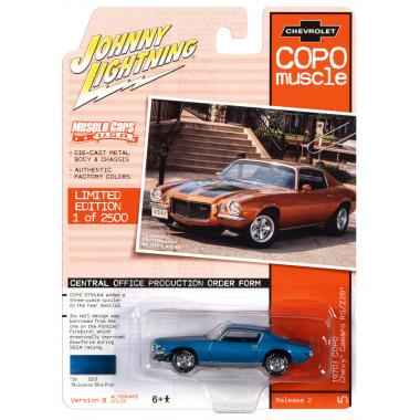 Johnny Lightning 1970 Chevrolet Camaro RS/Z28 COPO Mulsanne Blue Metallic