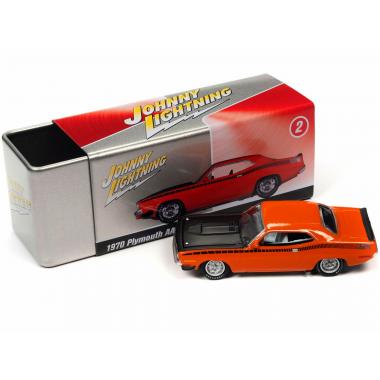 Johnny Lightning Tin Plymouth 1970 AAR Cuda Orange