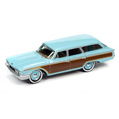 Johnny Lightning 1960 Ford Country Squire Wagon Sultana Aquamarine Blue 