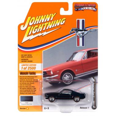 Johnny Lightning 1965 Ford Mustang Fastback GT Caspian Blue Metallic