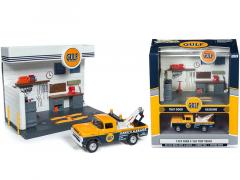 Johnny Lightning Diorama Gulf Service & Ford 1959 Towtruck