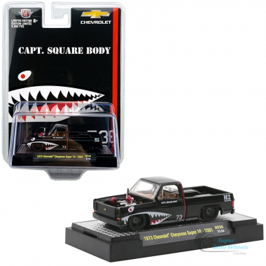 M2 Machines 1:64 1973 Chevrolet Cheyenne Super 10 (Black) MAJ.SQUARE BODY