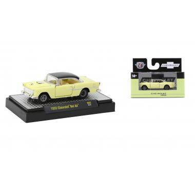 M2 Machines 1955 Chevrolet Bel Air Yellow with Black Top and Yellow Interior