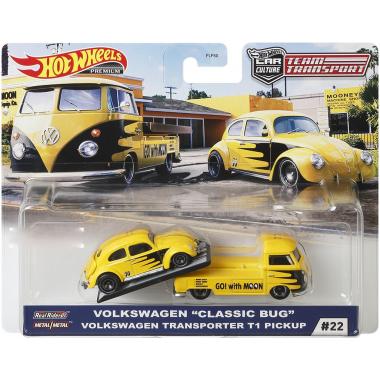 HOT WHEELS TEAM TRANSPORT CASE H VOLKSWAGEN CLASSIC BUG VW TRANSPORT T1 PICKUP