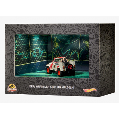 Hot Wheels Jurassic Park Jeep Wrangler & Dr. Ian Malcolm